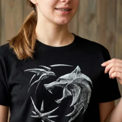 Witcher - Wolf Emblem T-Shirt schwarz