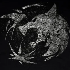 Wolf Emblem T-Shirt für Witcher Fans schwarz