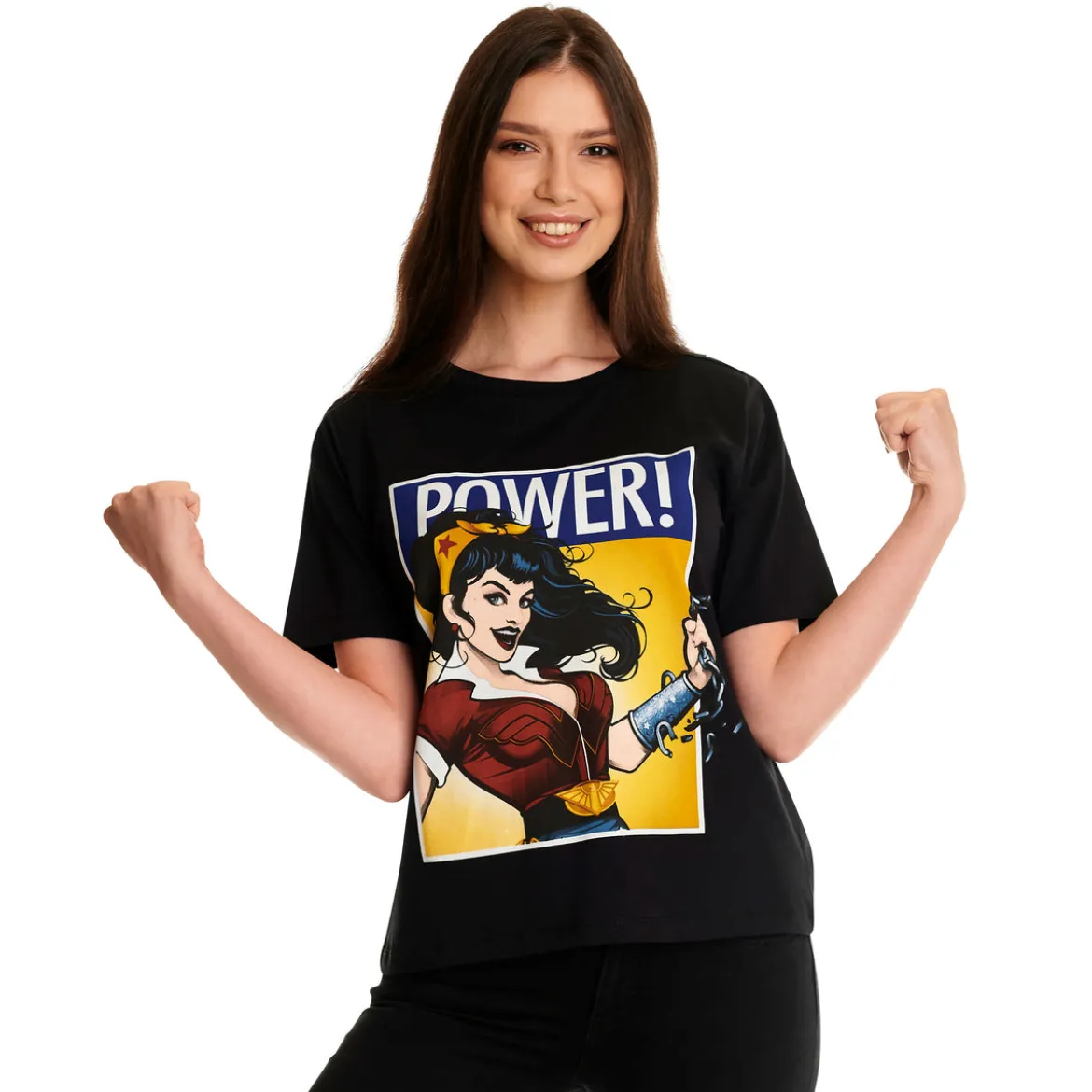 Wonder Woman - We Can Do It! T-Shirt Damen schwarz