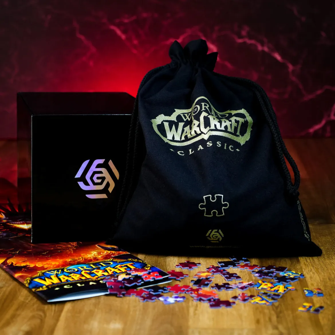 World of Warcraft - Onyxia Puzzle mit Logo Stoffbeutel